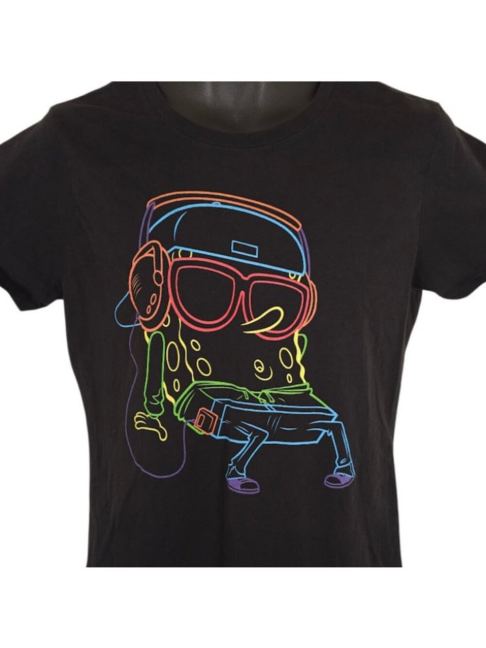 SpongeBob SquarePants T Shirt Womens Size Large Black Nickelodeon